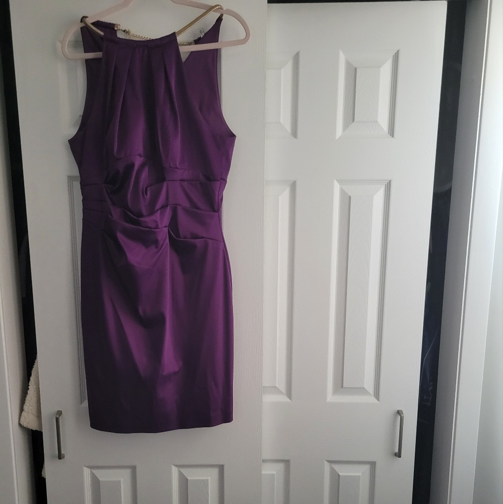 Eliza J Satin Halter Cocktail Dress sz 14